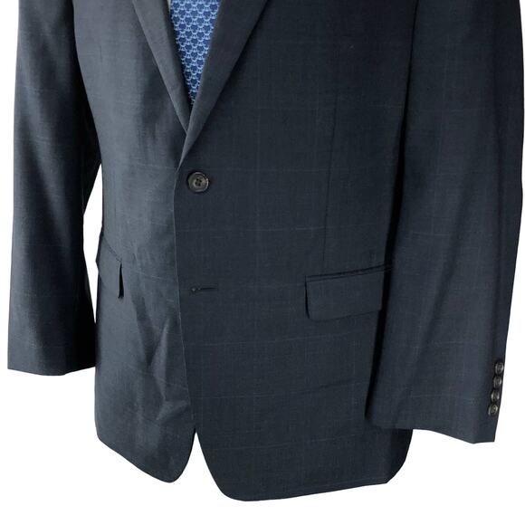 Ralph Lauren LRL Mens Size 40R Sport Coat Blazer Jacket Charcoal Blue Windowpane - Picture 3 of 15